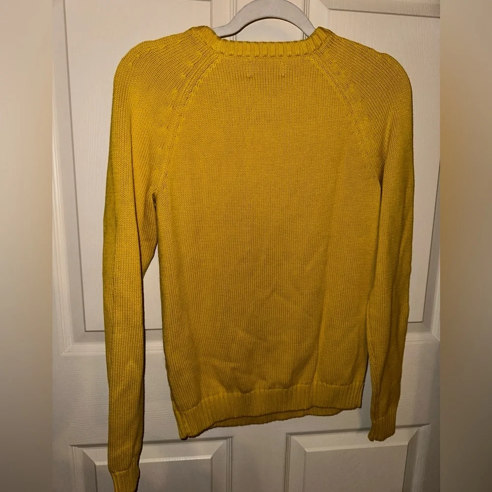 Lands' End drifter Yellow Cable Knit Sweater S winter fall NWOT